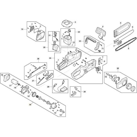 MOTOR Y ENGRANAJES CS 40 Li ORIGINAL STIGA - 118810954/0 | Newgardenstore.eu