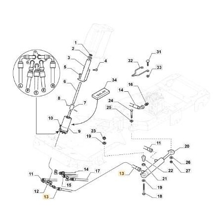TUBO IDRO DX CILINDRO STERZO PFM ORIGINALE STIGA - 387869502/0 | Newgardenstore.eu
