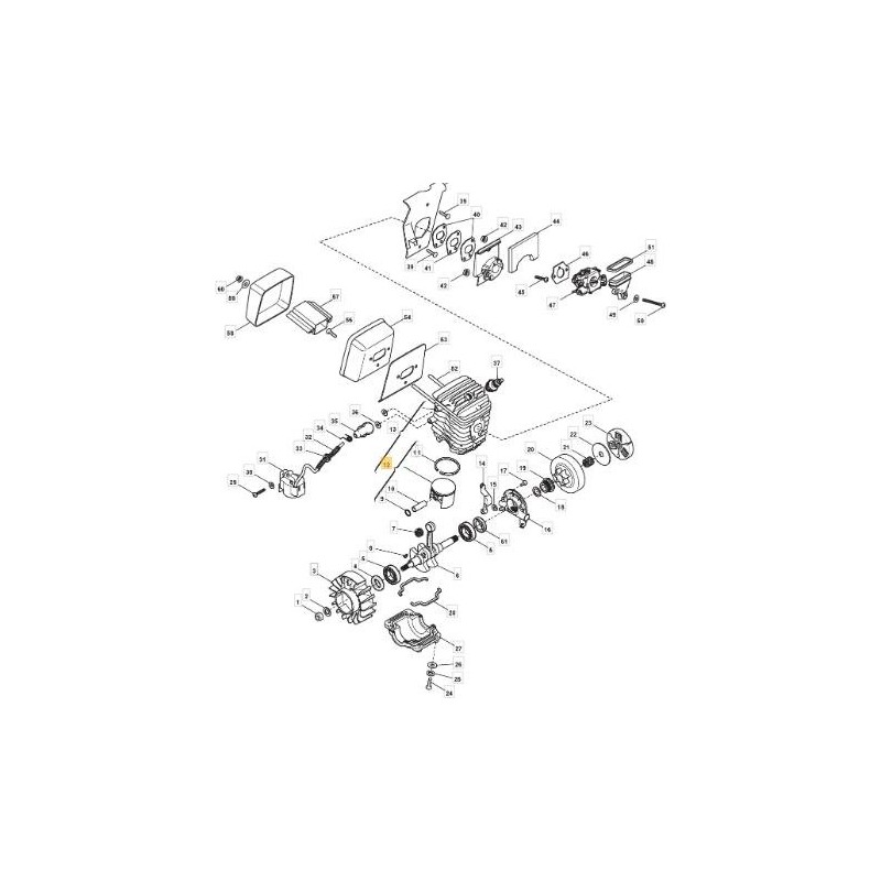 KOLBEN D-44 MS 430-480 – ORIGINAL STIGA NACHFÜLLUNG – 383590001/0