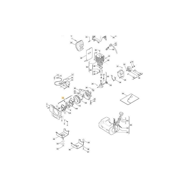 VOLANT MOTEUR AVEC MASSES-LAM. DC 42/45 - RECHARGE ORIGINALE STIGA - 3L8252500/1