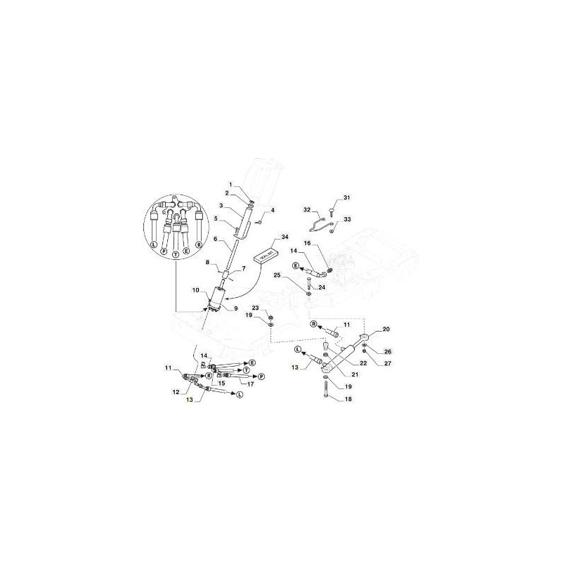 TUBO IDRO DX CILINDRO STERZO PFM ORIGINALE STIGA - 387869502/1