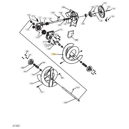 AUGER-RIGHT (seen from the front) ORIGINAL STIGA - 1811-2562-01 | Newgardenstore.eu
