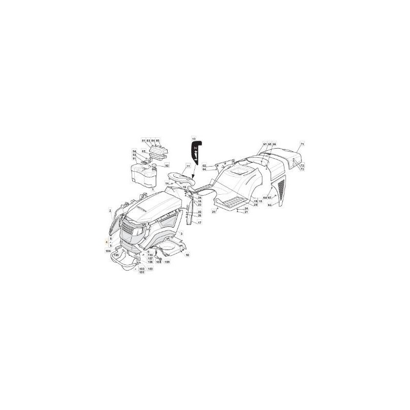 VOR. ORIGINAL STIGA JX-TCX MOUNTFIELD MOTORHAUBE – 382394613/0