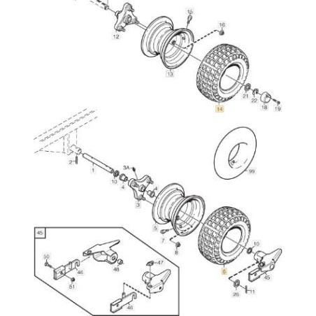PNEU 16x7.50-8 ORIGINE STIGA - 9545-0116-00 | Newgardenstore.eu