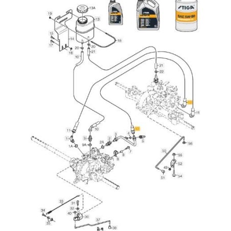 TUYAU HYDRAULIQUE UTV 90-RAK. 3/8 ORIGINE STIGA - 1137-0212-01 | Newgardenstore.eu