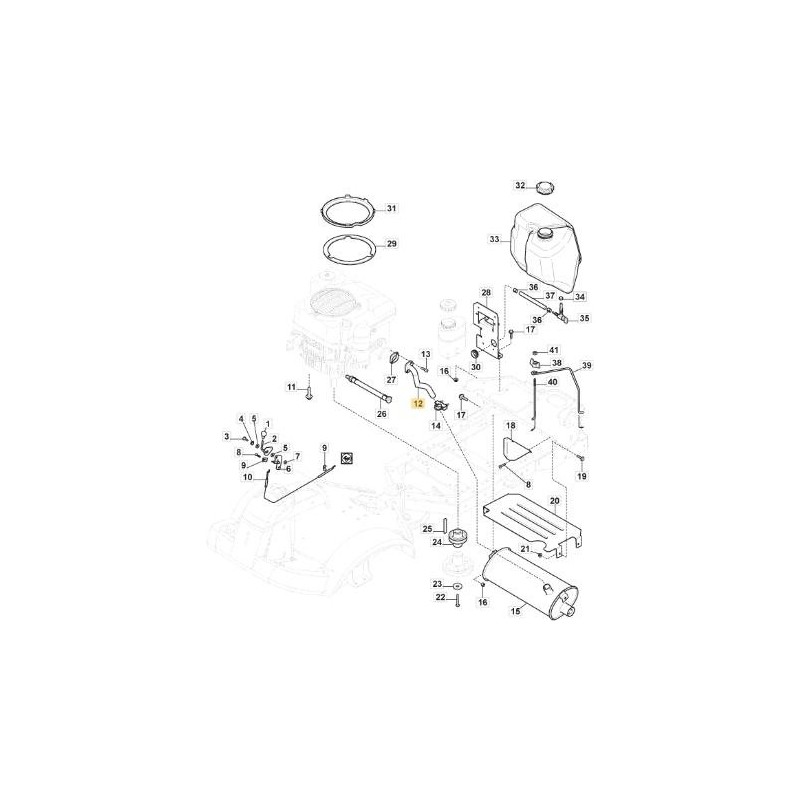 TUBO RACCORDO SCARICO GGP14 x PC ORIGINALE STIGA - 118738276/0