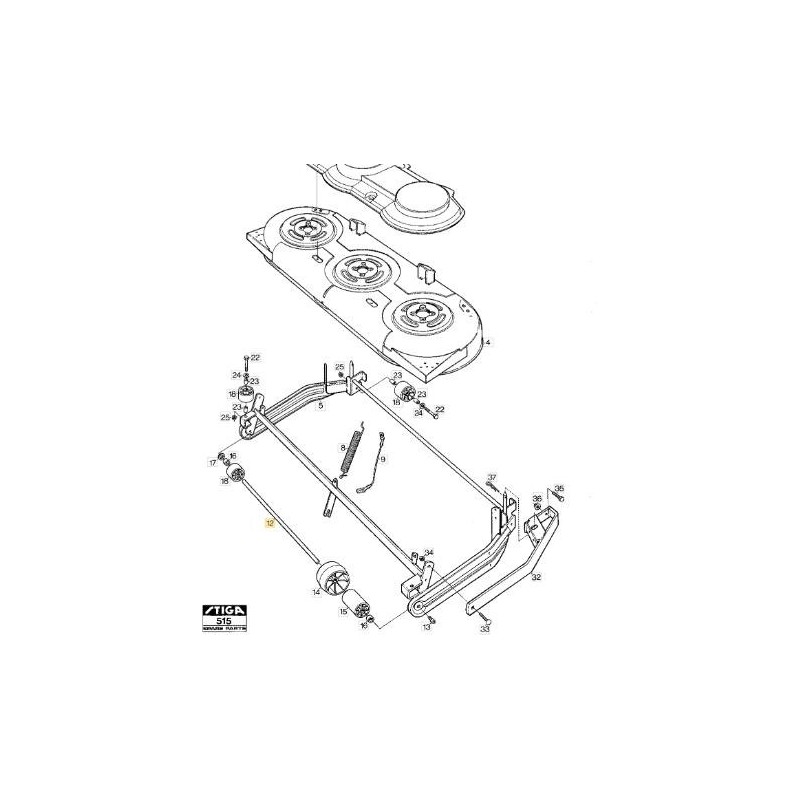 EJE PLANO 121M ORIGINAL STIGA - 1134-0304-06