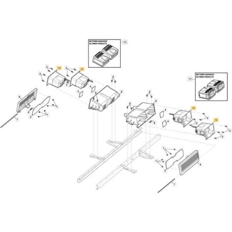 SUPPORT DE BATTERIE ORIGINAL STIGA R72 - 384783074/0 | Newgardenstore.eu
