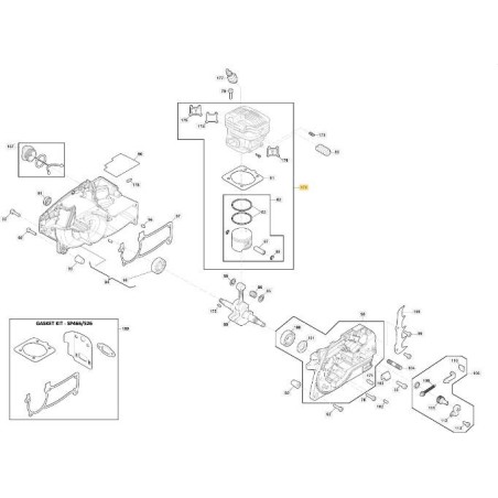 ZYLINDER - KOLBEN 46CC ORIGINAL STIGA - 118804256/1 | Newgardenstore.eu