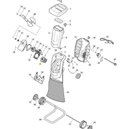 MOTEUR ÉLECTRIQUE ORIGINAL STIGA - 118802745/0 | Newgardenstore.eu