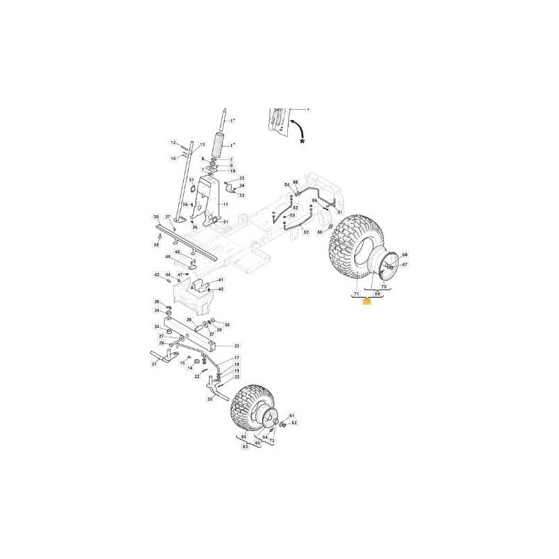 WHEEL KIT POS. 13x5 FE+WA P512 DG ORIGINAL STIGA - 384680080/0