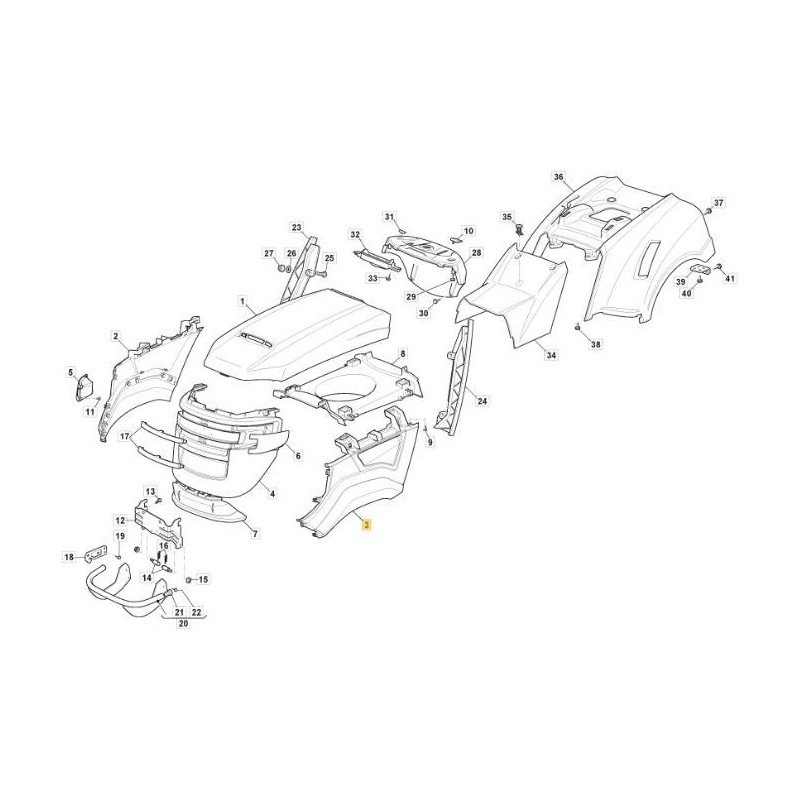 CAPOT LATERAL GAUCHE JX-TCX NOIR ORIGINAL STIGA - 382394659/0