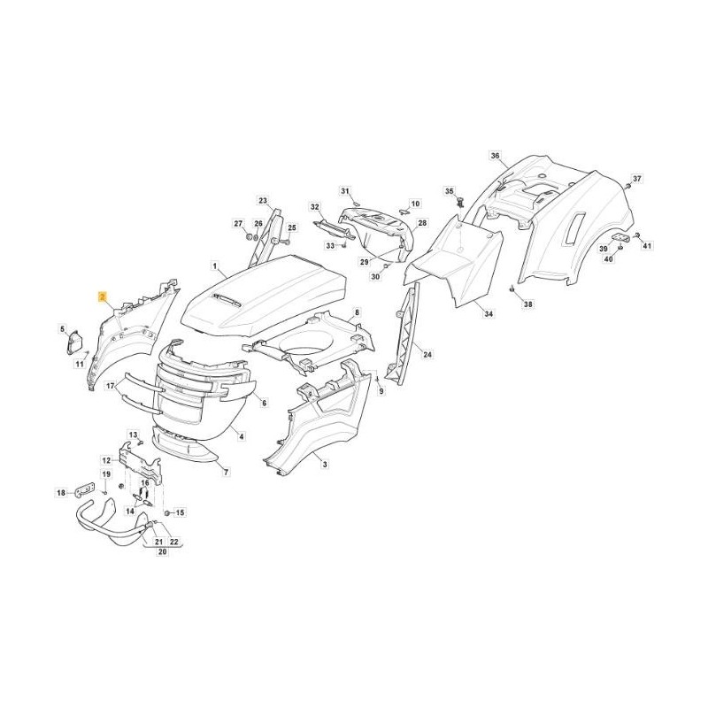CAPOT DROIT CÔTÉ JX-TCX NOIR ORIGINAL STIGA - 382394658/0