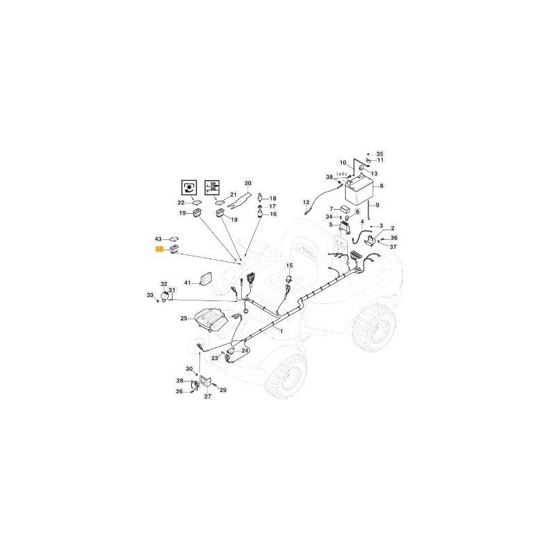 INTERRUTTORE SOLLEVAMENTO POSTERIORE PARK ORIGINALE STIGA - 9400-0283-01