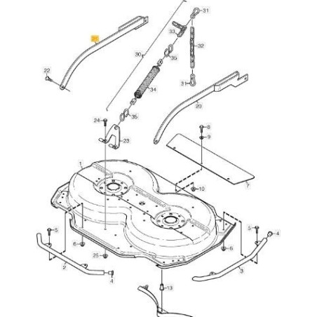 RIGHT ARM GRAY 105C L-789MM ORIGINAL STIGA - 1134-6237-02 | Newgardenstore.eu