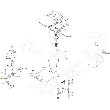 GANCIO SOLLEVAMENTO PIATTO PCH VNGS ORIGINALE STIGA - 387256055/0 | Newgardenstore.eu