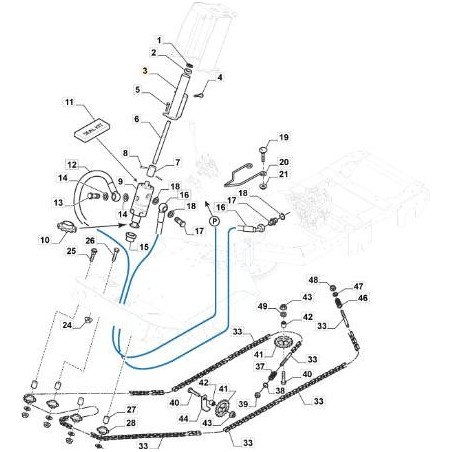 VERSTÄRKUNG DER LENKSÄULE PFM EL CTF ORIGINAL STIGA - 387650003/0 | Newgardenstore.eu