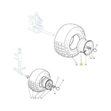 JANTE ARRIÈRE 7,5X8 STARCO ORIGINAL STIGA - 182000596/1 | Newgardenstore.eu