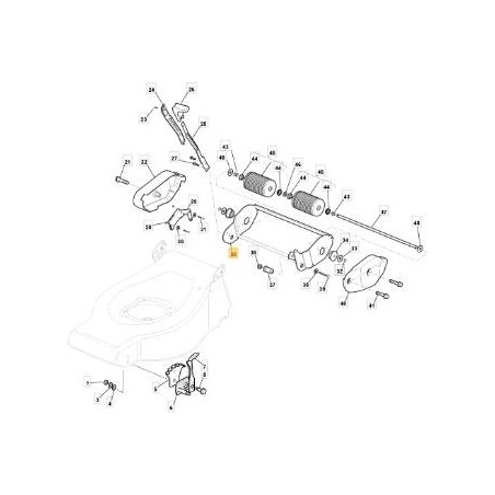 SUPPORTO RULLO VNN RSB LAM. RULLO ORIGINALE STIGA - 381005109/1 | Newgardenstore.eu