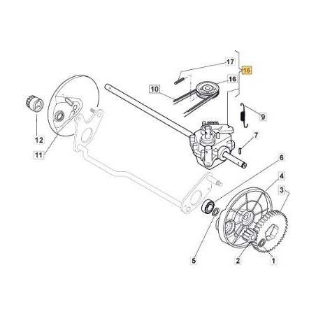 FR.TRACTION GR. EMBRAYAGE POUR CHIEN MCS 50TR ORIGINAL STIGA - 181003095/0 | Newgardenstore.eu
