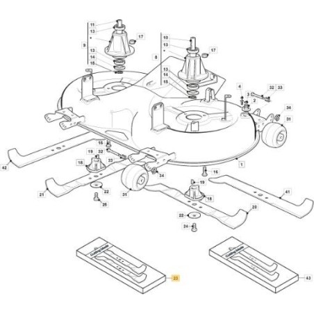 STIGA MULCHING BLADE 122cm ORIGINAL STIGA - 1134-9229-01 | Newgardenstore.eu