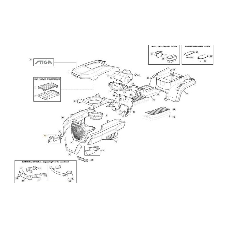 FANALE LAMPADINA DX SD/MP ST ORIGINALE STIGA - 382185516/0