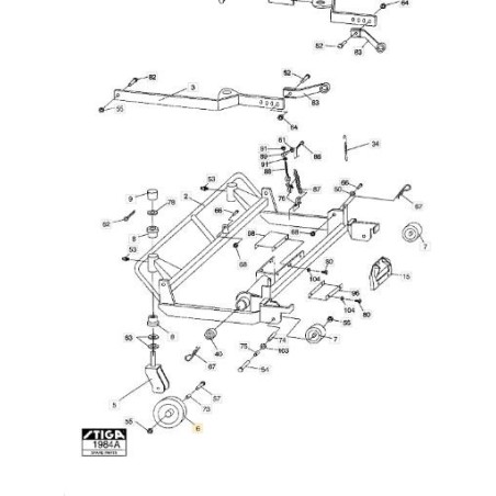 SUPPORT DE ROUE ORIGINAL STIGA - 1134-3520-01 | Newgardenstore.eu