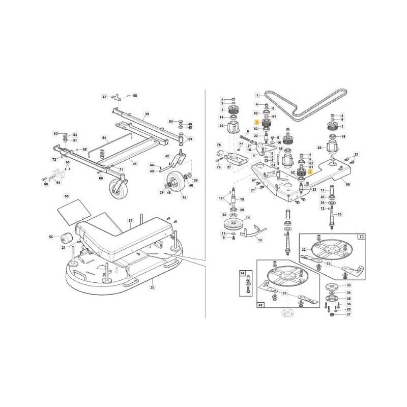 POULIE POWERGRIP GT2 P27-8M-30 COMPLÈTE ORIGINE STIGA - 118830456/0