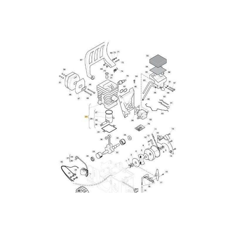 CYLINDRE-PISTON Y P36 ORIGINAL STIGA - 118801068/0