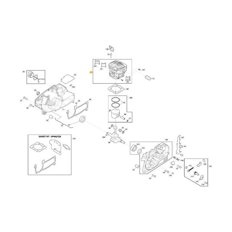 CYLINDRE - SP466 ORIGINAL STIGA - 118805705/0