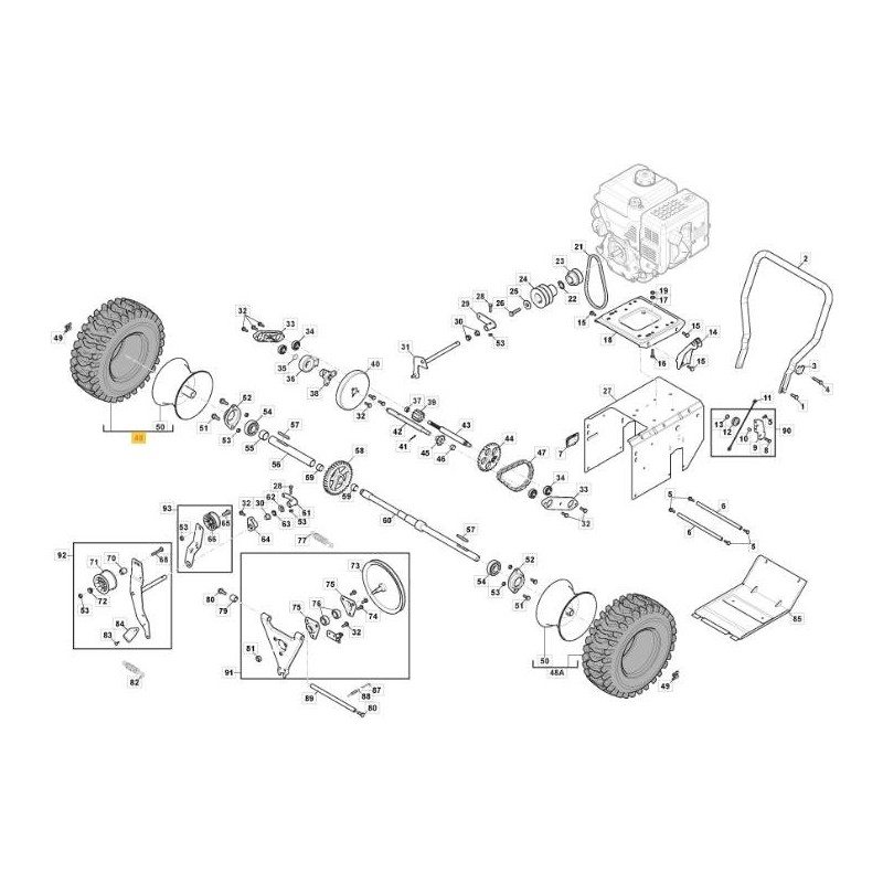 KOMPLETTES RECHTES RAD 16*4,8-8 - ST5266PB ORIGINAL STIGA - 118820582/0