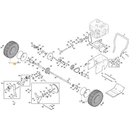 ROUE DROITE COMPLÈTE 16*4.8-8 - ST5266PB ORIGINAL STIGA - 118820582/0 | Newgardenstore.eu
