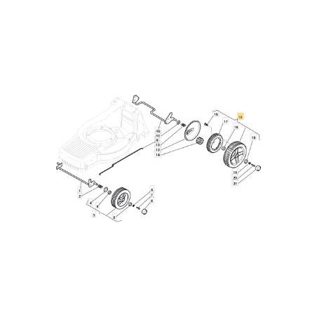 SCULPTED ALUMINUM WHEEL 215 BEARINGS X TR ORIGINAL STIGA - 381007368/0 | Newgardenstore.eu