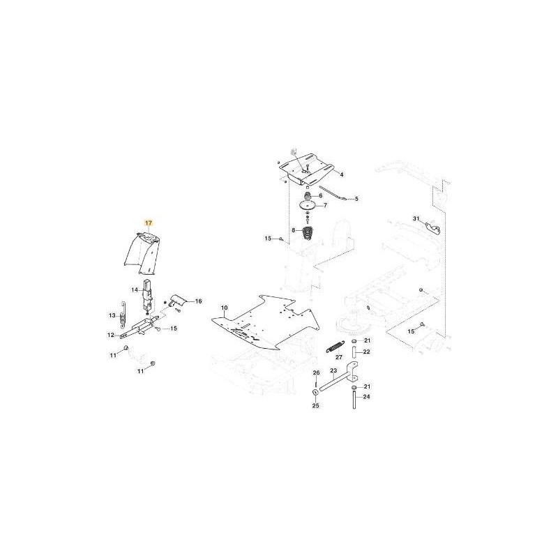 STEERING COLUMN SUPPORT PC YELLOW STIGA ORIGINAL STIGA - 387785241/1
