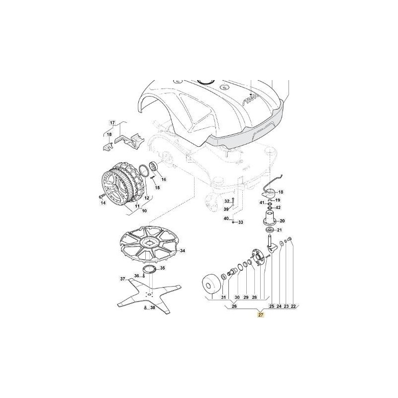 GRUPPO RUOTA DESTRA ANTERIORE (L300) ORIGINALE STIGA - 112600259/0