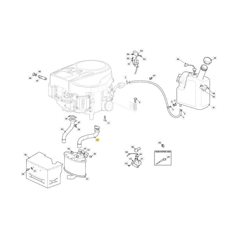 RACCORDO SCARICO SX STIGA RO(ST650) ORIGINALE STIGA - 118738289/0