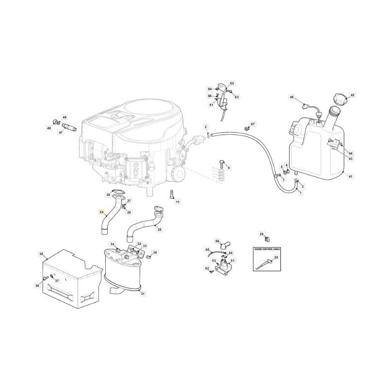 STIGA RO(ST650) RACCORD D'ÉCHAPPEMENT DROIT ORIGINE STIGA - 118738288/0