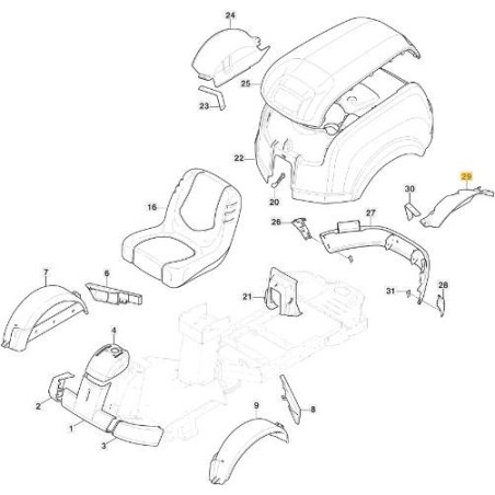 AILE INTERNE SX PARK ORIGINAL STIGA - 337491257/0 | Newgardenstore.eu