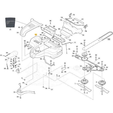 ORIGINAL STIGA CD100QF NCS8000N TRANSMISSION BELT PROTECTION CARTER - 337060042/0 | Newgardenstore.eu