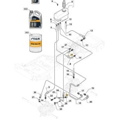 ORIGINAL STIGA-GETRIEBE/PFM-PUMPENVERTEILERROHR – 387869513/0