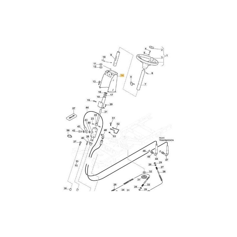 STEERING COLUMN SUPPORT PC YELLOW STIGA ORIGINAL STIGA - 387785241/0