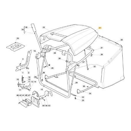 TAPA BOLSA ROJA RAL3003 MONTE.NJHE ORIGINAL STIGA - 325110484/0 | Newgardenstore.eu