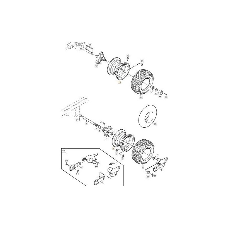 JANTE DE ROUE AVANT PARK ORIGINAL STIGA - 1134-4558-01