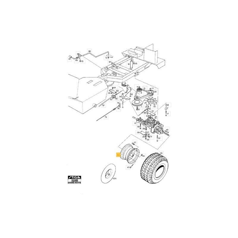 REAR WHEEL RIM 16 PARK ORIGINAL STIGA - 1134-3175-02