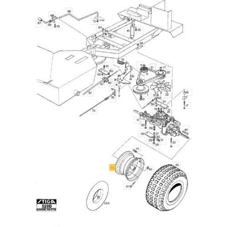 REAR WHEEL RIM 16 PARK ORIGINAL STIGA - 1134-3175-02 | Newgardenstore.eu