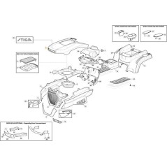 YELLOW SDST BONNET W/HOLE x GRILLE (STIGA) ORIGINAL STIGA - 325076996/0 | Newgardenstore.eu