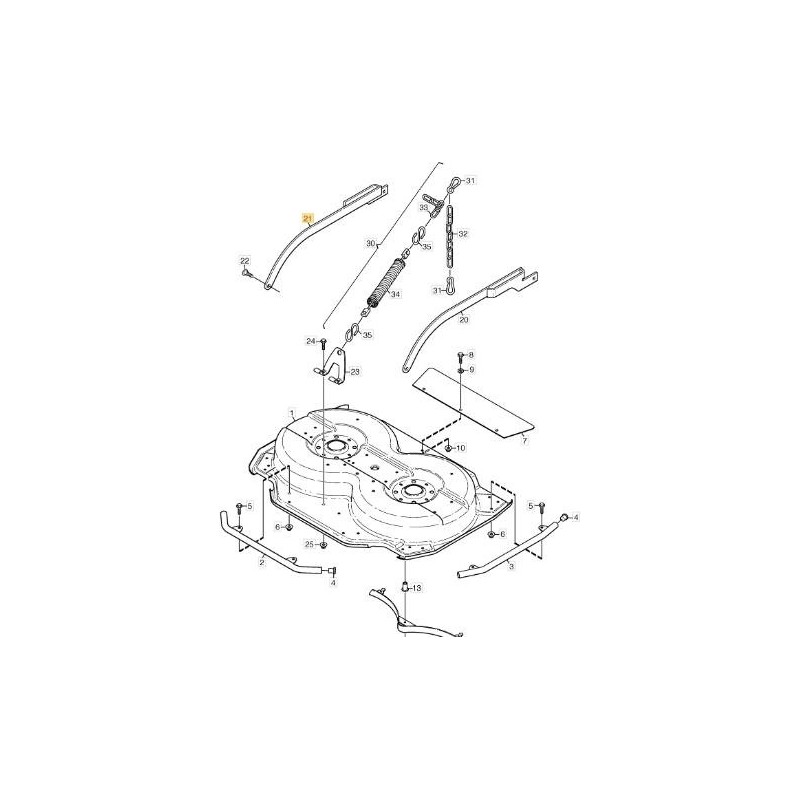 RIGHT ARM GRAY 95C L-759mm ORIGINAL STIGA - 1134-6237-04