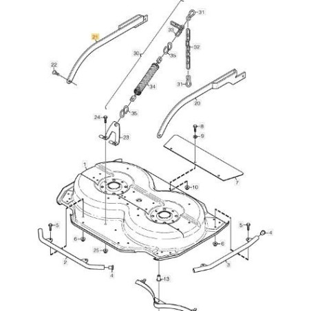 RECHTER ARM GRAU 95C L-759mm ORIGINAL STIGA - 1134-6237-04 | Newgardenstore.eu