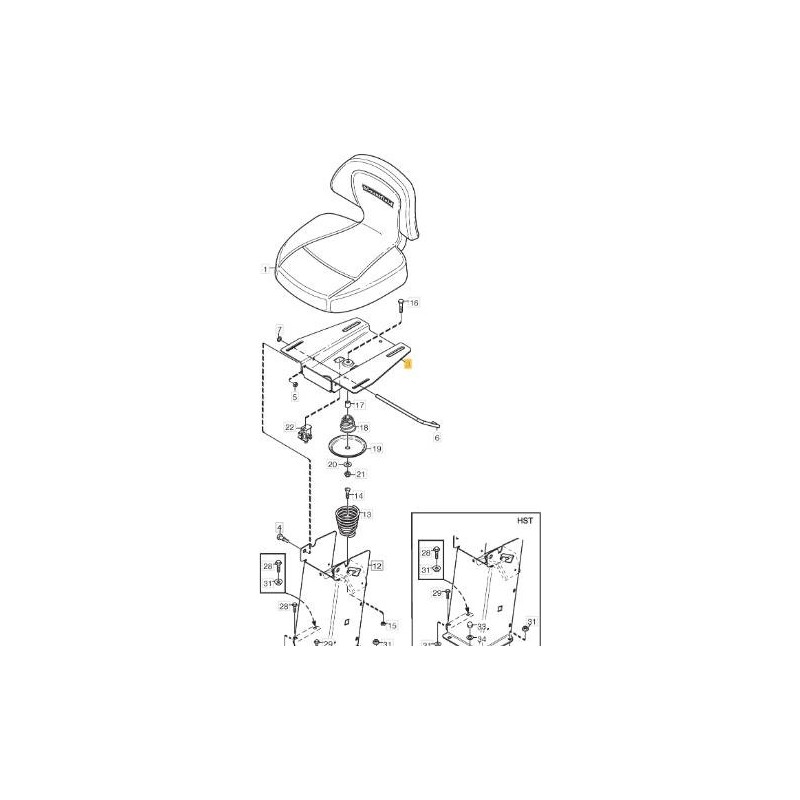 ORIGINAL STIGA UPPER SEAT SUPPORT - 1134-5301-01