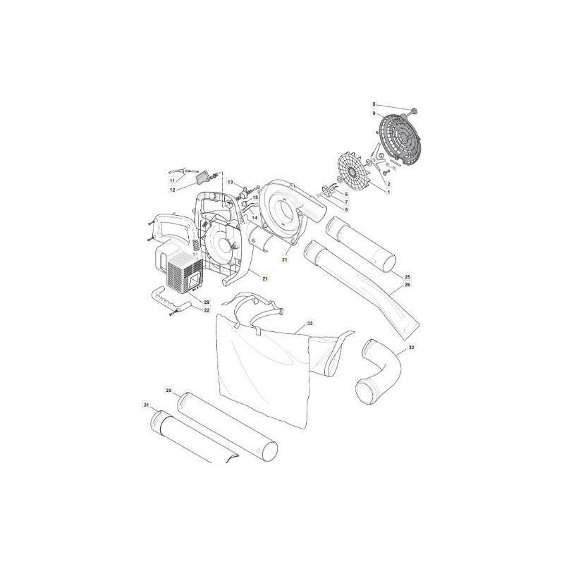 CONVOGLIATORE GIALLO BL 260H -RDC ORIGINALE STIGA - 183107500/0